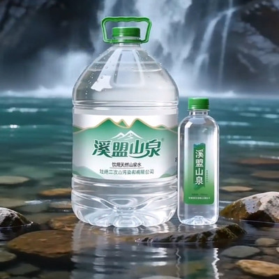 青蓝溪盟山泉小分子偏硅酸弱碱性富含多种矿物质天然饮用水15L/桶