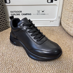 四季新款真皮牛皮运动休闲男鞋单鞋皮鞋厚底增高系带男鞋