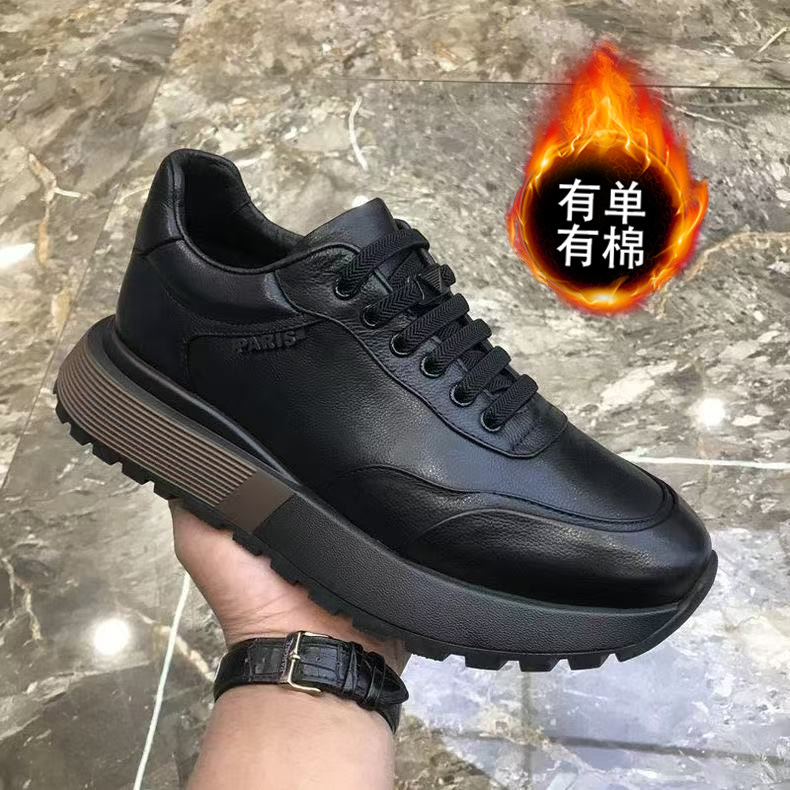 2026新款广州男士真皮休闲鞋高端百搭时尚牛皮增高防滑耐磨轻便潮