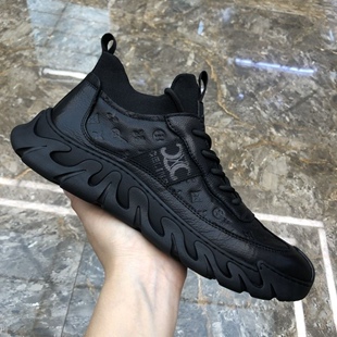 真皮男鞋纯牛皮透气软底男士休闲鞋时尚潮流百搭头层牛皮青年潮鞋