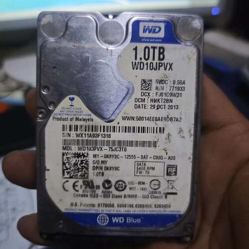 议价~WD西数1TB蓝盘2.5寸机械硬盘，型号WD10JPVX，S~可维修