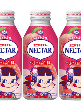 日本进口不二家白桃果汁饮料水蜜桃子汁25％果肉白桃汁380g*3瓶