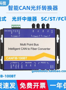 CANFIB-100BT高速智能CAN光纤转换器 总线式 适用于消防主机联网