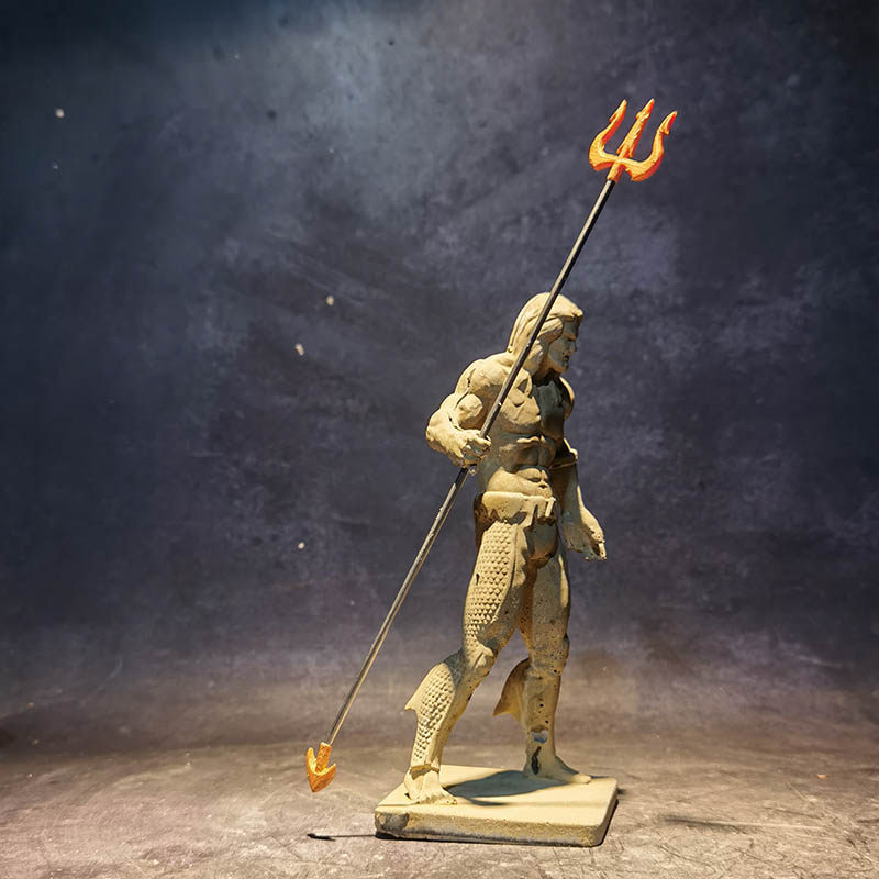 冬官手作 鱼缸造景摆件装饰雕塑石像人像海王波塞冬海神