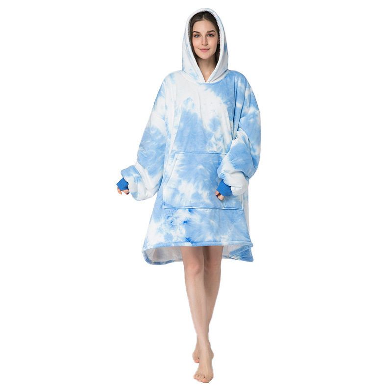 H oodie blanket hoodie澳洲跨境懒人TV套头睡袍卫衣法兰绒防寒服