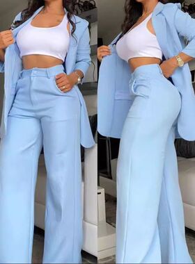 womens clothes tops pants suits跨境亚马逊欧美女士西装裤套装