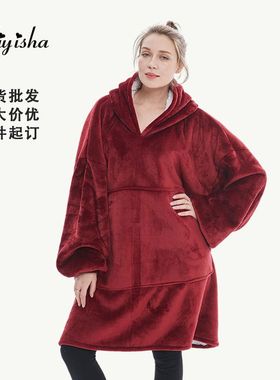 customized H oodie couple blanket hoodie oversize情侣懒人毯