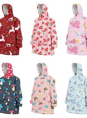 customized H oodie blanket hoodie oversize连帽衫保暖懒人毯