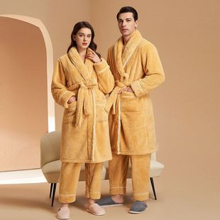 oversize pajamas nightgown couple跨境欧美加长大码睡衣袍情侣