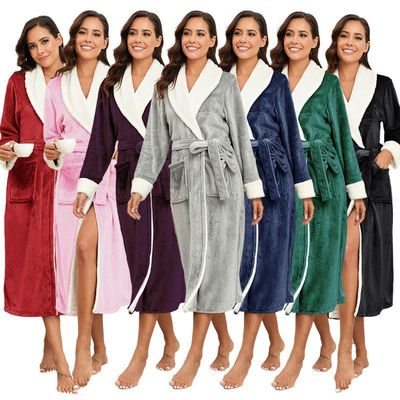 翻领女士长款加情侣睡衣家居服