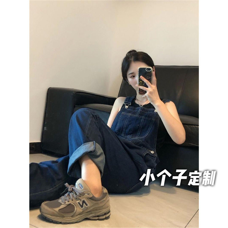 牛仔背带裤女小个子145减龄日系可爱宽松高腰阔腿九分显高xs夏NZ