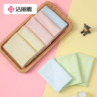 洁丽雅竹纤维毛巾宝宝擦汗口水小方巾儿童洗脸擦手巾小手帕8条装