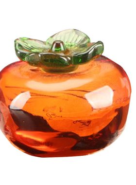 创意中式仿古黄水晶柿子摆件客厅电视柜装饰品