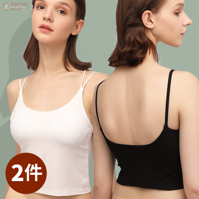 美背吊带网红爆款打底背心女U型交叉文胸一体式内搭外穿抹胸内衣