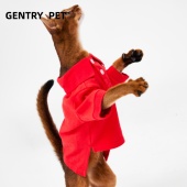 休闲夏季 时尚 翻领纯棉 衣服宠物服装 GENTRYPET猫咪狗狗红色POLO衫