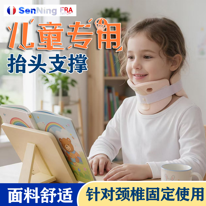 儿童颈托护颈椎前倾歪脖子骨折固定偏头斜颈歪头纠正器小孩家用