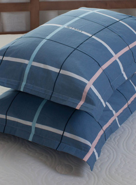 100%纯棉枕套一对48X74全棉儿童学生小号枕头套大号成人单人50X80