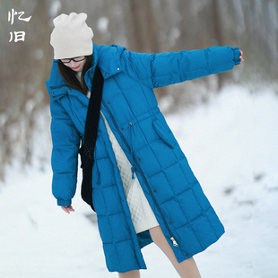 可拆卸帽轻薄面包服 克莱因蓝加厚羽绒服女2024冬季 蔚蓝冬境