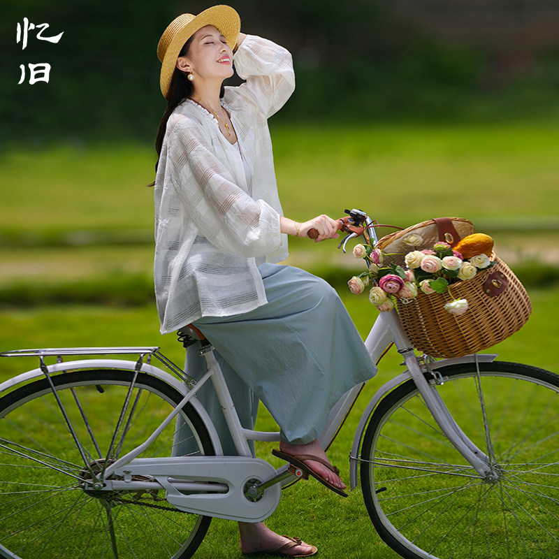 文艺白色纯棉衬衫女夏季长袖衬衣