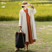 稻田时光 复古风衣外套女中长款 2025年春季 新款 高级感纯棉大衣