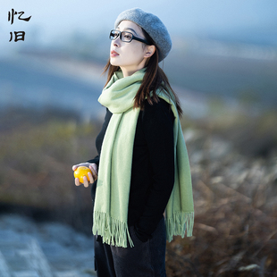 新款 2025冬季 文艺多色百搭围巾女 纯色保暖仿羊绒围脖 2条88元