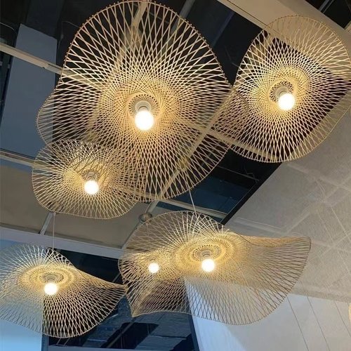 竹艺手工编织餐厅吊灯日式