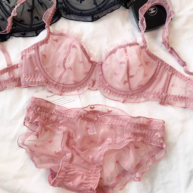 薄款有钢圈d杯内衣大胸显小性感