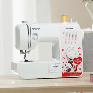 日本缝纫机家用电动多功能台式吃厚带锁边Hello Kitty定制限量版