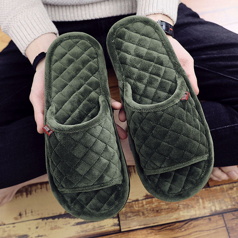 水晶绒毛毛布底拖鞋家用静音春夏