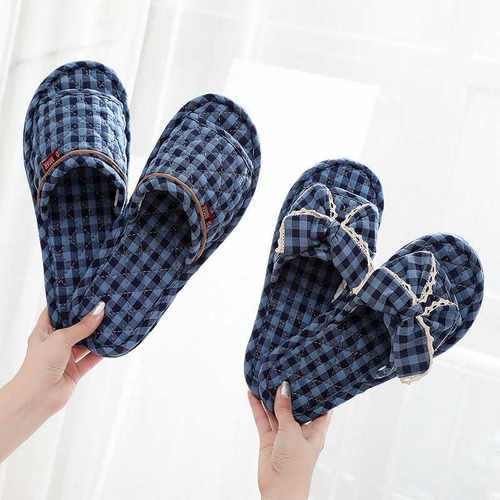 木地板情侣软底拖鞋布底防滑室内