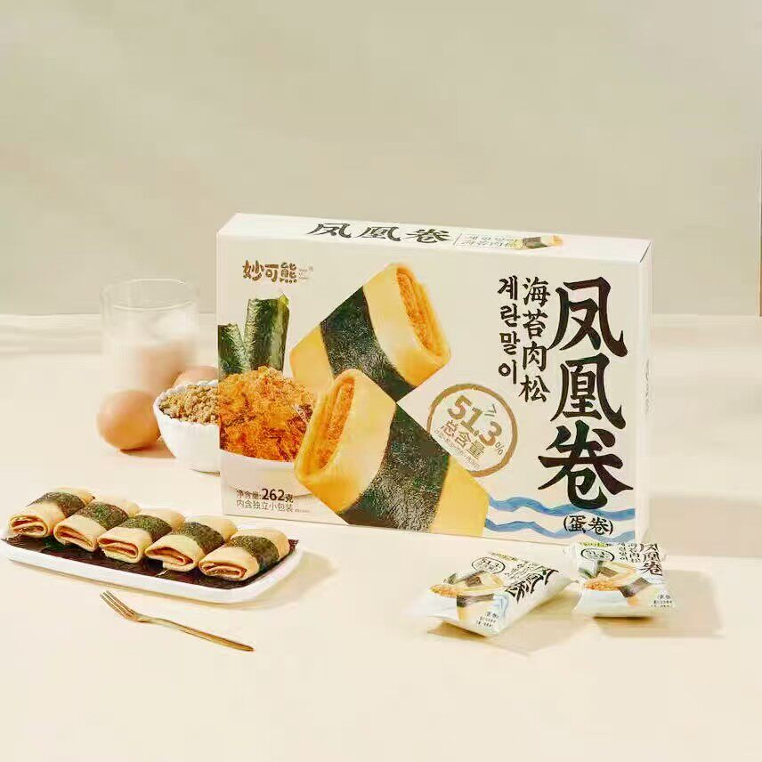 妙可熊海苔肉松凤凰卷262g盒装