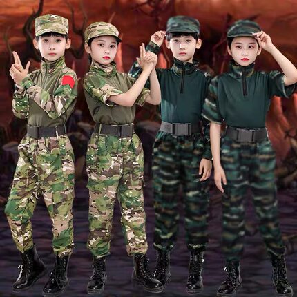 儿童成人迷彩服蛙服特种兵男女夏令营演出服长短袖训练服军训服