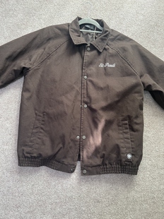 特别 洗水帆布 深棕色 简约时尚 休闲夹克 男女秋冬 欧单