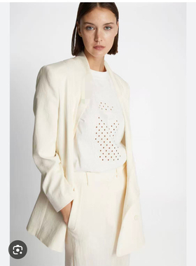 丹麦轻奢M 359欧！女生春秋款 米色百搭垫肩宽松休闲 西装外套