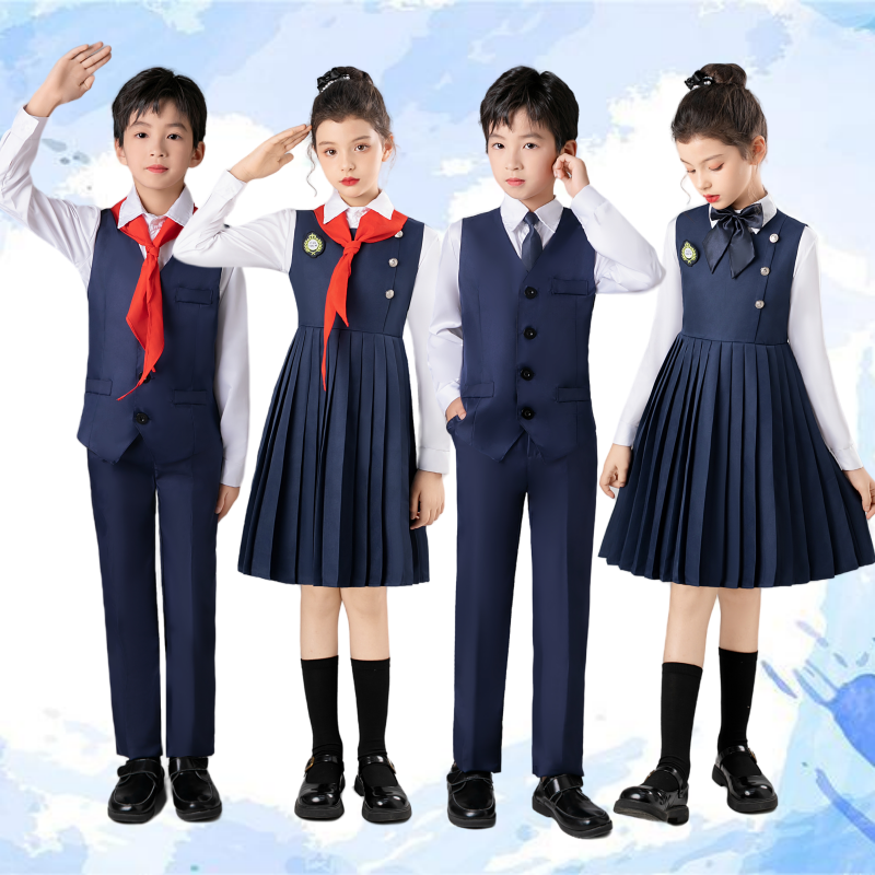 元旦儿童合唱演出服中小学生男女童校园学院风舞台诗歌朗诵表演服