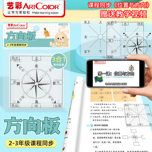 透明方向板教具位置与方向卡小学二三年级课程同步认识东南西北上下左右坐标表数学指南针户外方向感学习套装
