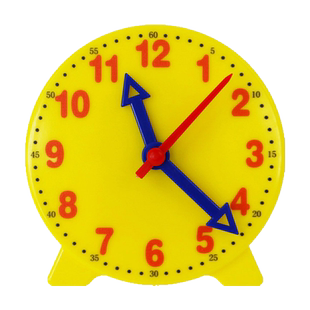 钟表模型 儿童蒙式数学时钟教具小学生用三针3针联动教学数学教具10cm二年级一年级儿童大号时钟教具认识时间