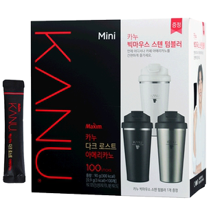 麦馨KANU卡奴深度烘焙美式咖啡100条盒装速溶黑纯咖啡韩国进口