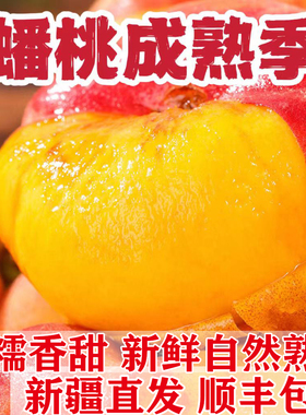 新疆石河子143团大蟠桃当季盘桃水蜜桃新鲜水果白黄肉桃子5斤整箱