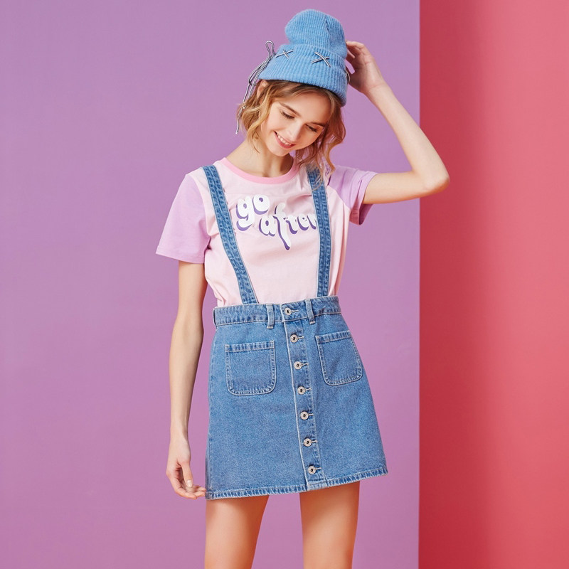 美特斯邦威半身裙女士夏装新款两穿牛仔高腰背带裙时尚韩版潮在类目 女装/女士精品, 半身裙中 - 来自Buy2taobao.com提供专业的淘宝代购服务