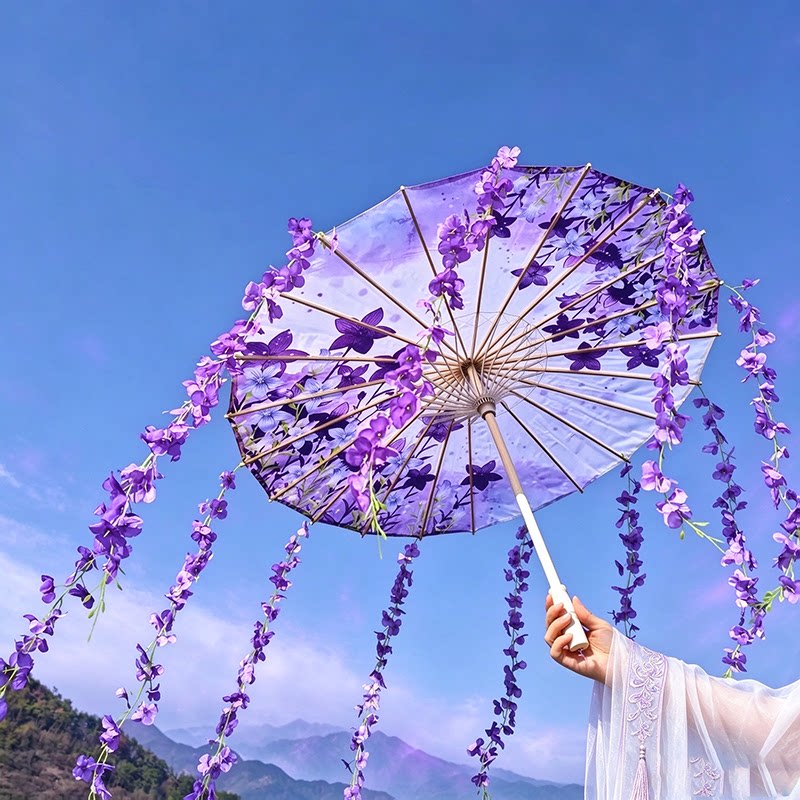 国风花束油纸伞动漫cos网红拍照道具伞景区打卡汉服伞古风伞花伞