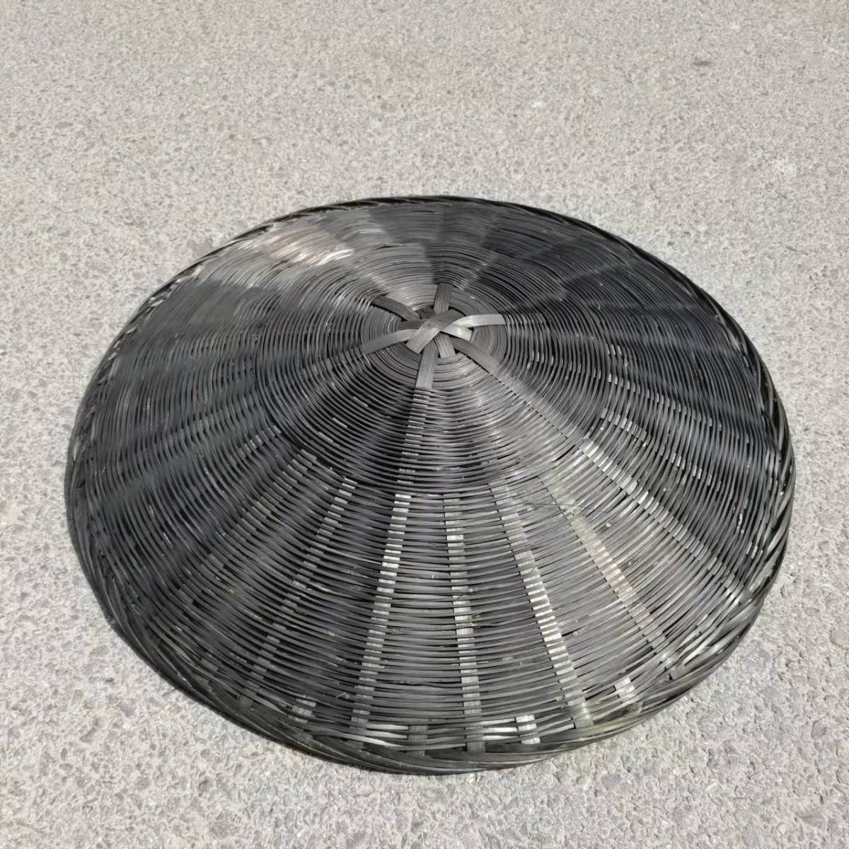 竹编空心斗笠帽古风黑红色影视拍摄道具帽子成人走秀舞蹈表演竹帽