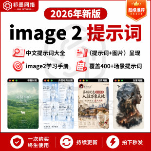 AI Image 2提示词大全AI制图电商海报封面动漫P图设计关键词大全