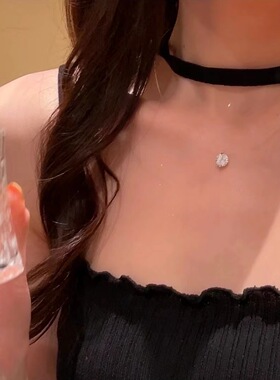 人鱼之泪~精致百搭日常一颗钻隐形鱼线锆石项链女气质设计锁骨链