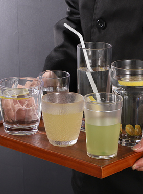 扬格亚克力杯子酒吧专用啤酒杯家用喝水杯塑料防摔八角杯PC白酒杯