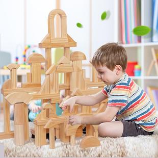 幼儿园大型建构区木质原木实木超大颗粒木头大块积木搭建儿童玩具