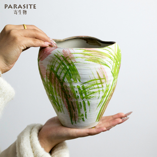 景德镇彩色多巴胺手工异形陶瓷花盆蝴蝶兰专用盆阳台植物系创意盆