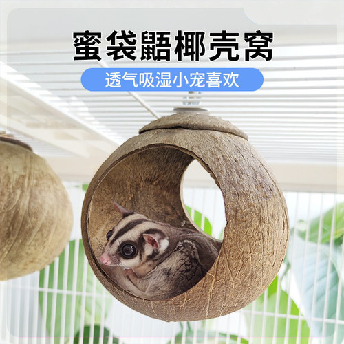 蜜袋鼯窝夏季专用椰子窝椰壳窝