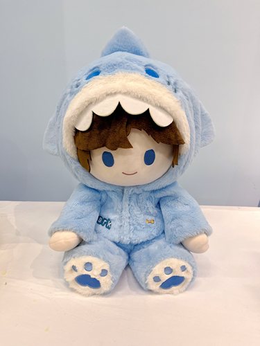 【包邮现货】原创40cm坐姿棉花娃娃娃衣毛绒鲨鱼外套 仿一番赏体