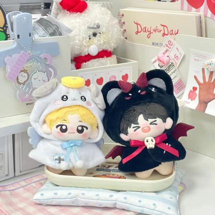 10cm娃娃娃衣天使恶魔原创无属性新款10cm棉花娃娃万圣节斗篷娃衣